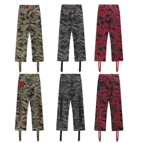 Hellstar new embroidered ribbon straight-leg camouflage work pants-5280  